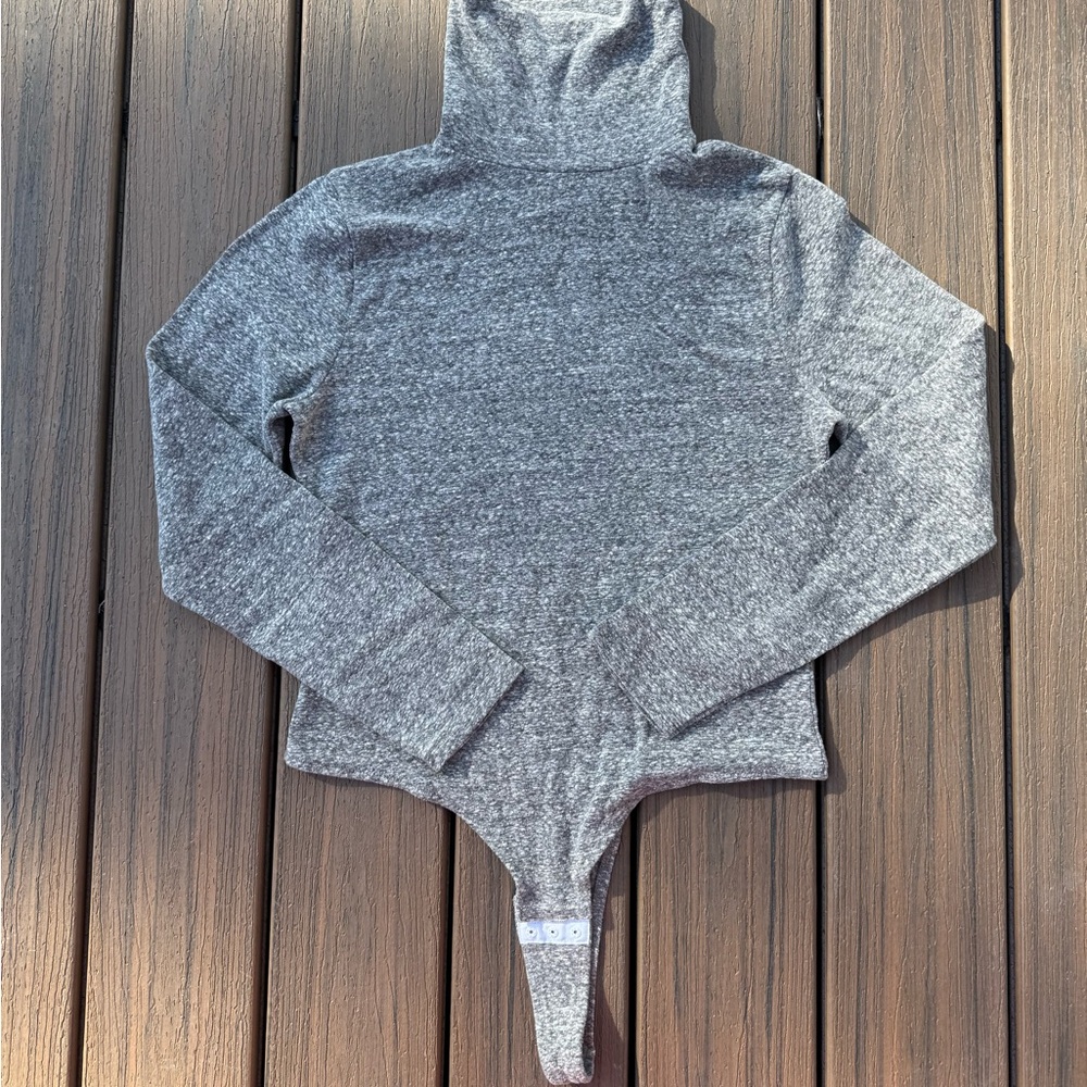 Madewell XL Gray Turtleneck Sweater Bodysuit